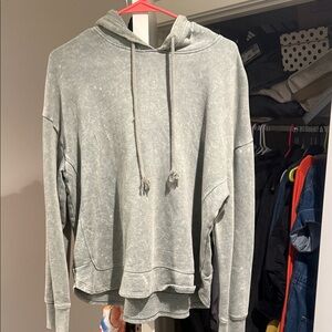 Green Gray Hoodie Sweater